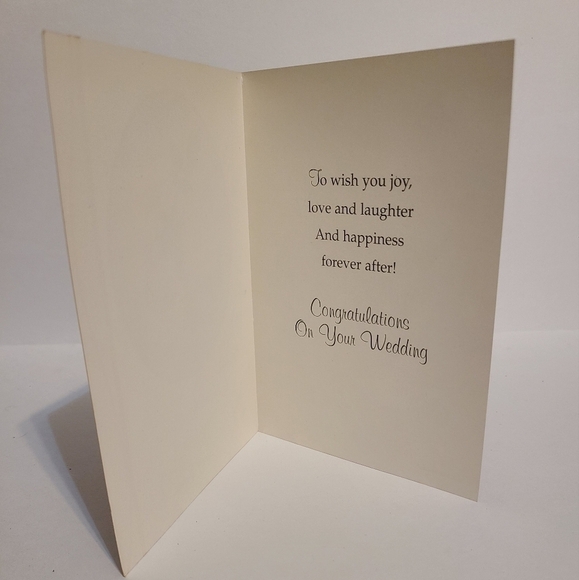 Vintage Pink Rose Floral Pattern Congratulations Wedding Card - Picture 2 of 5